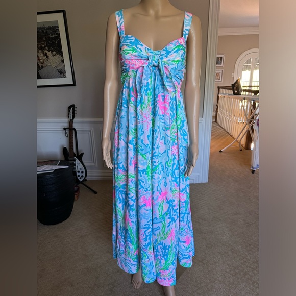 Lilly Pulitzer® Sabrinah Knot Front Dress Coral Bay size 12 - Picture 7 of 12